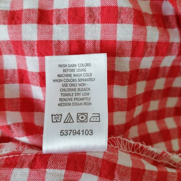 Woman Within Womons Red Gingham Plaid Casual Wear Button Up Shirt Size 18/20 - Picture 7 of 7